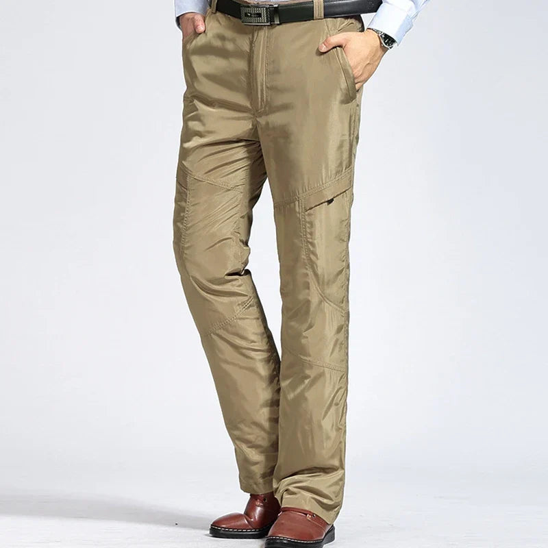 Winter Pants Mens 90% White Duck Down Padded Smart Casual Pants for Men Business Down Pants Warm Duck Down Trousers PT-455