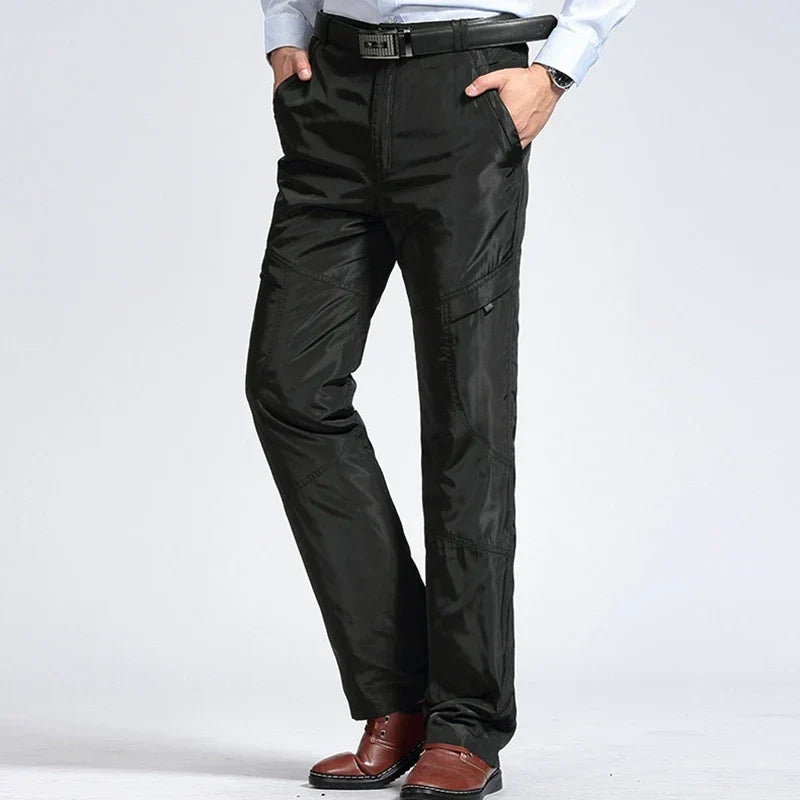 Winter Pants Mens 90% White Duck Down Padded Smart Casual Pants for Men Business Down Pants Warm Duck Down Trousers PT-455