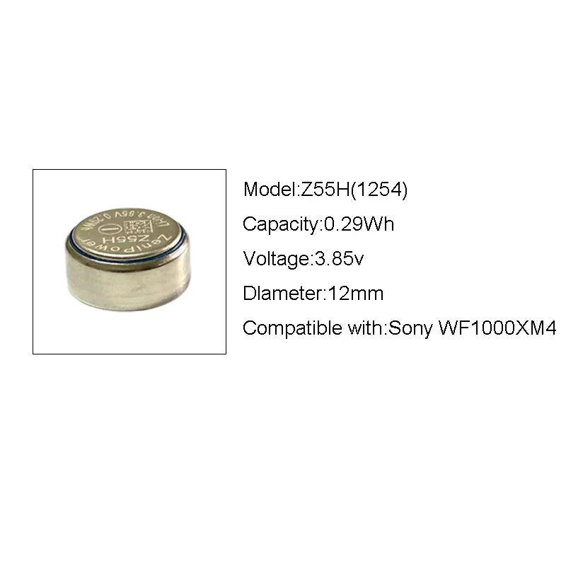 Original New ZeniPower Z55H 1254 3.85V for Sony WF-1000XM4 Earbuds Replacement Battery SetRepair Parts