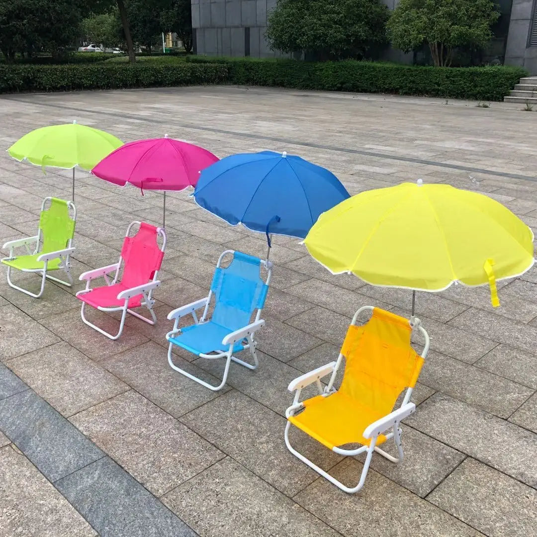 Outdoor Folding Beach Chair for Children Portable Recliner with Umbrellas Chair Beach Sun Lounger Child tumbonas Beach Recliner