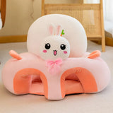 Baby Sitting Chair Cover Plush Chair Cute Animal Shaped Plush Sofa Case Infants Learning Support Seat Cushion (Only Chair Cover)
