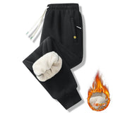 Shake Down Men's Autumn and Winter New Patchwork Elastic Waist Fashion Drawstring Zipper Pocket Solid Color Sports Casual Pants