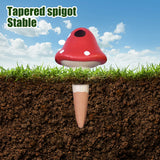 4Pcs Self-Watering Mushroom Spikes Portable Automatic Terracotta Globe Small Potted Plant Waterer Cute Garden Device