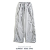American Retro Striped Sweatpants Loose Men and Women Trend Loose Straight Casual Pants Joker Drawstring Drape Wide Leg Pants