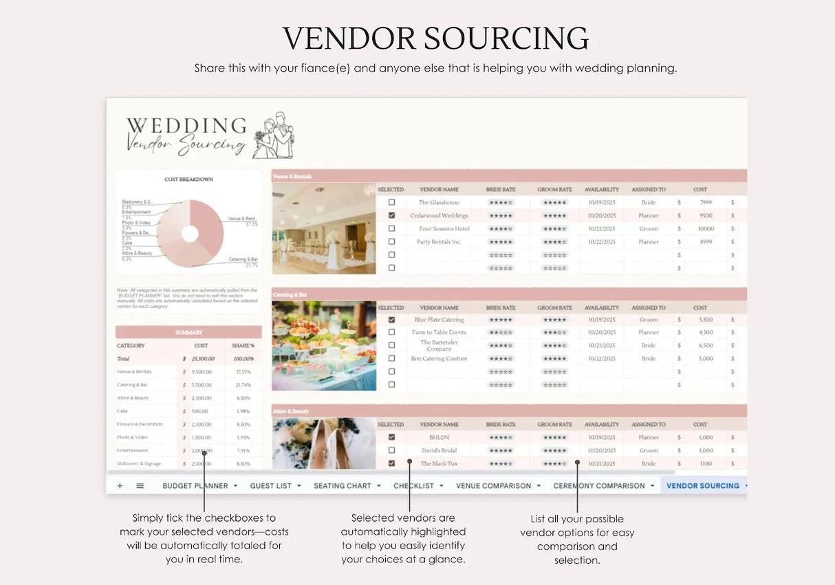 Wedding Planner Spreadsheet