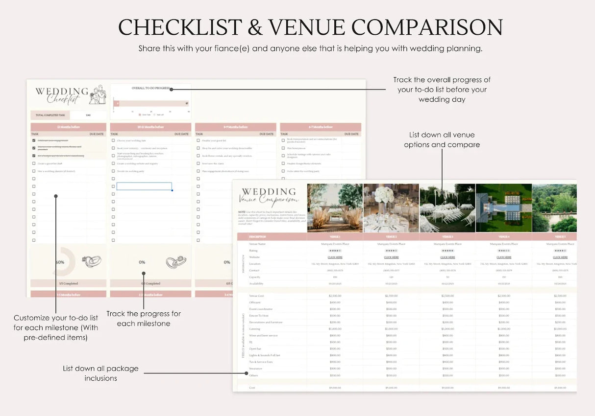 Wedding Planner Spreadsheet